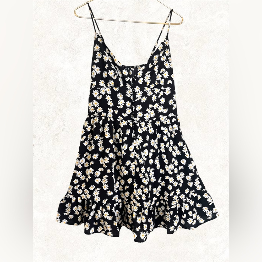 Zaful Floral Black and White coastal cowgirl summer Womens Dress size 8 US